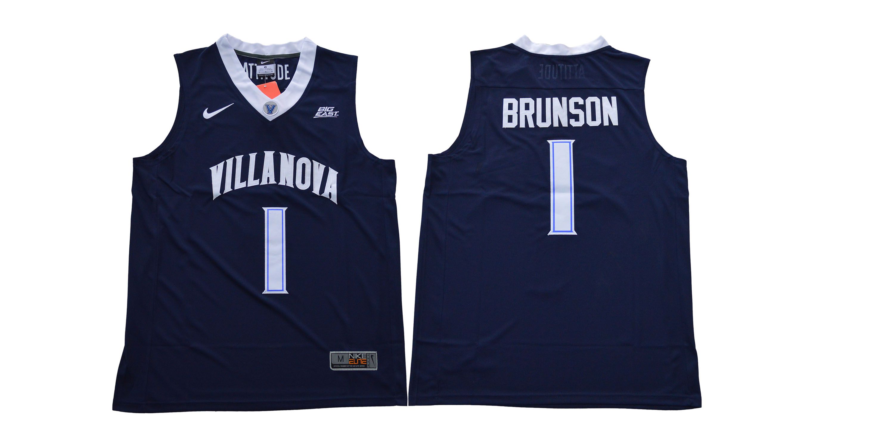 Men Villanova #1 Brunson Blue Nike NCAA Jerseys1
